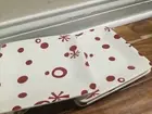Pier 1 Christmas Plate Set(s)' of 2 “Flurry” Handpaint Square Red circ 7.5''