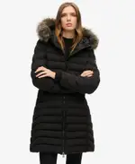 Fuji Faux Fur Hood Mid Length | Black