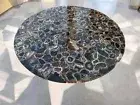 Black Agate Stone Counter Tap For Small Table Luxury Handmade Furniture Decors