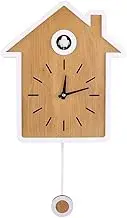 XWBLDBDFC Cuckoo Clocks, Bird House Wall Clock with Pendulum for Living Room Kitchen Office Wall Decoration, 10.6 X 18.8inch-White