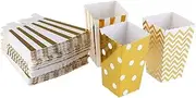 LABRIMP 36pcs Gold Popcorn Boxes Container Birthday Decorations for Boys and Girls Party Favors Supplies