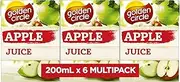 Golden Circle Apple Fruit Juice Box Poppers Multipack Apple Juice No Added Sugar No Artificial Colours, Flavours or Preservatives 200ml (Pack of 6)