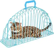 Portable Cat Bath Cage Mesh Cat Grooming Shower Cage Scratch-Resistant Metal