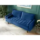 Modern Velvet Sofa Living Room Lounge Couch Dark Blue