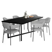 Mae Table and 6 Clavin Dining Chairs Package - Black Black