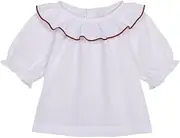 [Gocco] Baby Boys' Blouse Con Volante EN EL Cuello Con Borda Blouse, Blanco, White, 12-18 Months