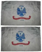 3x5 Embroidered Sewn US Army White Emblem Double Sided 2 ply 200D Nylon Flag