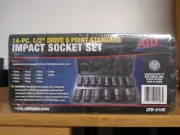 NEW ATDTOOLS ATD-4106 14 PEICE 1/2" DRIVE 6 PT METRIC IMPACT SOCKET SET
