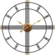 Large Wall Clock for Living Room Décor, Modern Black 60cm