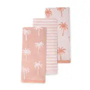 3 Pack Pink Palm Tea Towels