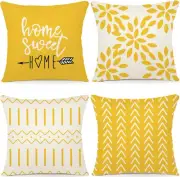 YCOLL Pillow Covers 18x18 Set of 4, 18" x (Pack 4), A-yellow