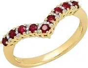 [Dazzlingrock Collection] 10k yellow-gold Round red ruby