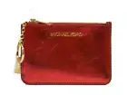 MICHAEL KORS JET SET TRAVEL SMALL COIN POUCH ID HOLDER WALLET PATENT CRIMSON