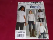 SIMPLICITY #3684 - LADIES (4 STYLE) BUTTON BLOUSE-SHIRT PATTERN 8-16/16-24 FF