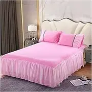 Bed Valance Skirt Luxury Bed Skirt Single Double King Size Bed Cover Bedspread 180 * 200CM Valance Soft and Comfortable Thick Quilted Bed Sheet Bedroom Decoration Non-Slip Mattress Dust-Proof Cover
