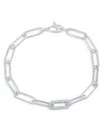 Bloomingdale's Fine Collection Diamond Paperclip Bracelet in 14K White Gold, 0.60 tcw