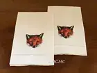 Fox Mask Bar/Hand Linen Towels (set of 2) NIB
