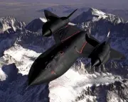 New 8x10 Photo: SR-71 Blackbird Fighter Jet Aircraft, Sierra Nevada Mountains