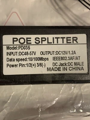 POE Injector Splitter Power Over Ethernet Passive Adapter Cable for CCTV Cameras