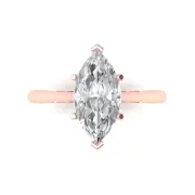2.4ct Marquise Cut Solitaire Statement Promise Designer Ring 14k Rose Gold