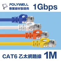 在飛比找PChome24h購物優惠-POLYWELL CAT6 網路線 1M