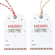 100 Pcs Christmas Gift Tags with String,Merry Christmas Tags,Paper Gift Tags