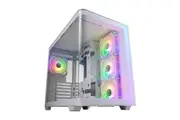 FSP M580-WA: Stylish ATX mid-tower with single 3D curved glass 4 PWM ARGB fans supports ATX(BTF)/Micro ATX/Mini-ITX dual-chamber excellent cooling