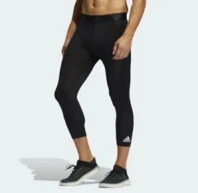 Adidas Men's 3/4 Techfit Black Training Tights Size XL Brand NWTs Free Ship