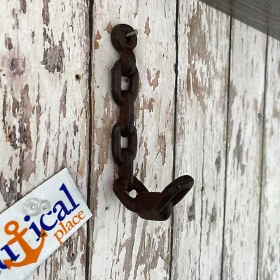 Cast Iron Chain Link Wall Hook, Towel Hanger , Coat Hook, Hat & Key Rack