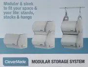 CleverMade Modular Storage System Closet Organizer Unit Grey