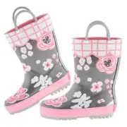 Stephen Joseph Charcoal Floral Rain Boots Size 13