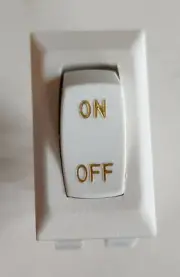Sigma 1B On/Off Rocker Switch White w/ Text 2 Terminal 20A 14V D.C. RV Camper