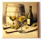White Wine and Grapes FRIDGE MAGNET "style C"