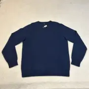 Travis Mathew Cashmere Sweater Mens Sz Large Blue Pullover V Neck Golf Casual