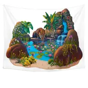 Leopard Tropical Watering Hole Tapestry