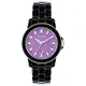 GOTO 彩妝系列精密陶瓷時尚手錶-黑x紫