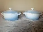 LE CREUSET COASTAL BLUE MINI ROUND COCOTTE-SET OF 2