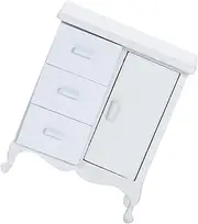 TOYANDONA 1:12 Mini House Wooden Cabinet Miniature Storage Cabinet Model Elegant Decor for DIY Miniature Home Decor