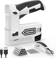 [BIELMEIER] Electric Staple Gun, 2 in 1 Electric Stapler Tacker 4V Cordless Brad Nailer Kit, Battery Powered Nail Gun for Upholstery, Carpentry, DIY with Staple Remover, 1600 Pcs Staples and Nails