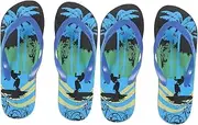 TEHAUX Men's Flip-Flops Beach Sandals Stylish Hawaii Flat Bottom Slippers Non-Skid Sole for Summer
