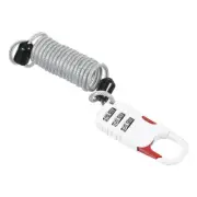 3 Digit Combination Lock with 3.3Ft Steel Cable Travel Helmet Padlock White