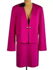 NWT ST. JOHN Knits Flamingo Milano Knit Jacket Blazer Skirt Suit sz 12 $1790