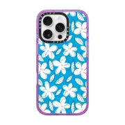 iPhone 16 Pro Impact Case MagSafe Compatible BLUE FLOWERS BY ROMERO BRITTO