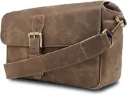 MegaGear Mirrorless, Instant and DSLR Cameras MegaGear Torres MG1705 Genuine Leather Camera Messenger Bag for Mirrorless, Instant and DSLR Cameras - Mink Camera Messenger Bag, Mink (MG1705)