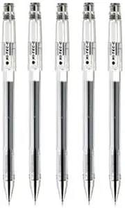 Pilot Hi-Tec-C 04 Gel Ink Pen, Ultra Fine Point 0.4mm, Black Ink, LH-20C4, Value Set of 5