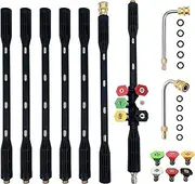 Pressure Washer Extension Wand - 9 Pack Gutter Cleaning Tools Extension Wand, Power Washer Replacement Lance with 5 Nozzle Tips, 1/4" Quick Connect, 4000PSI