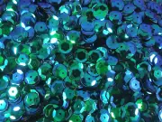 Sequins Cup 10mm Peacock Green AB 100g Bulk Pack Dance Bead Craft