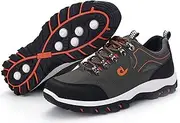 [Generic] Mens Outdoor Hiking Sports Shoes Good Support Arch Comfortable Breathable Non-Slip Sneakers Lightweight Casual Adventure Camping Shoes (Yellow 7 UK)