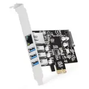 3 Port USB3.0 Expansion Card PCIE X1 To RJ45 Gigabit Ethernet 1000Mbps Adapter