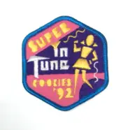PATCH GSA Girl Scouts Super In Tune Cookies '92 1992 Purple Pink Blue